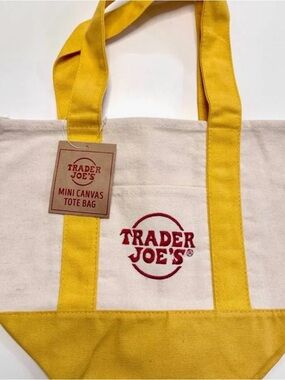 Yellow-Trim Canvas Tote Bag
